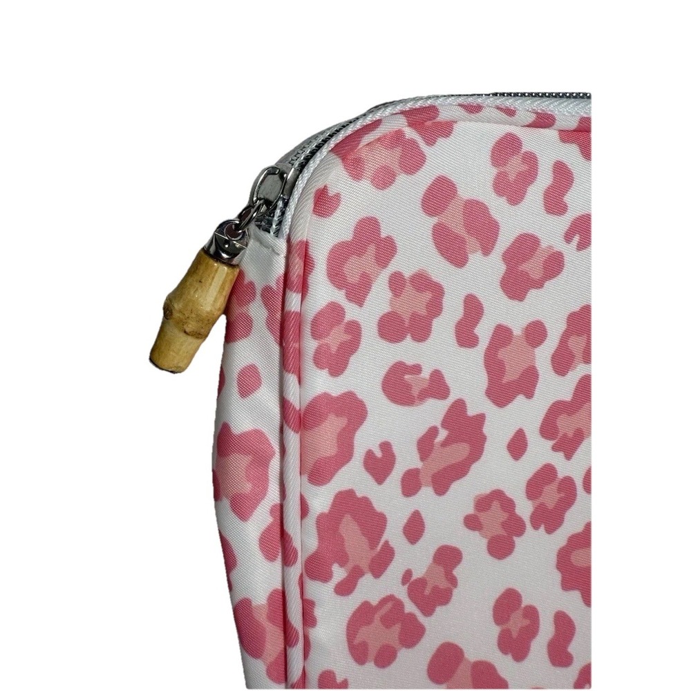 Pink Cheetah Leopard Print Glam Travel Makeup Cosmetic Bag NEW Boutique 11x8.5in